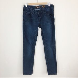 Seven7 Dark Wash Mid Rise Skinny Jeans